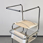 DESIGN FREISCHWINGER Leder Weiß Chrom Stuhl Bauhaus Vintage 60er 70er