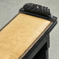 VINTAGE BANK Leder Schwarz Holz geschnitzt Weintrauben Flurbank Spanish Revival