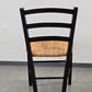 WIRKSTUHL HOLZ Rush vintage retro esszimmer schwarz boho bauernstuhl skandi
