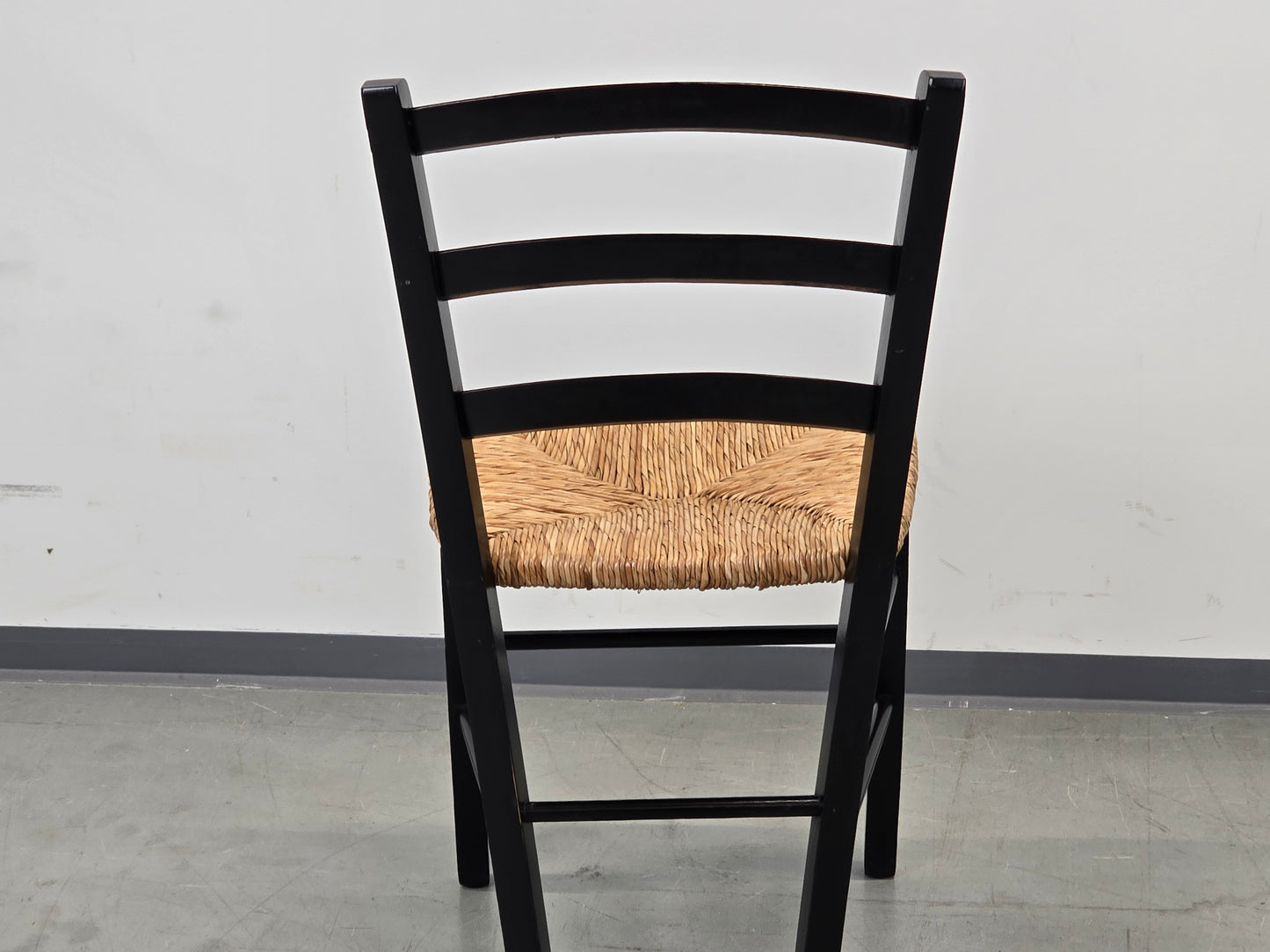 WIRKSTUHL HOLZ Rush vintage retro esszimmer schwarz boho bauernstuhl skandi