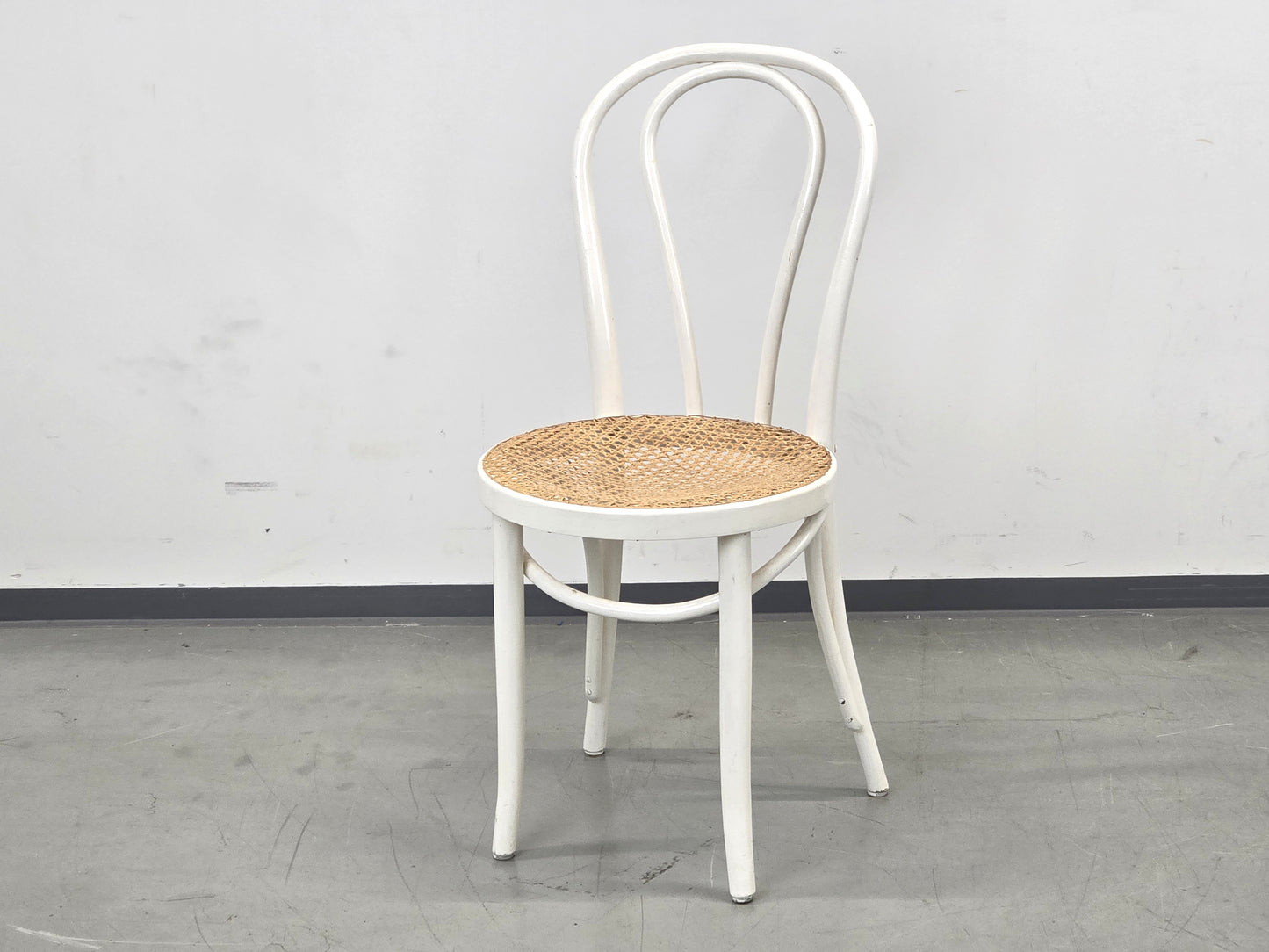 WIENER GEFLECHT Stuhl Bugholz Thonet-Stil weiß vintage retro esszimmer