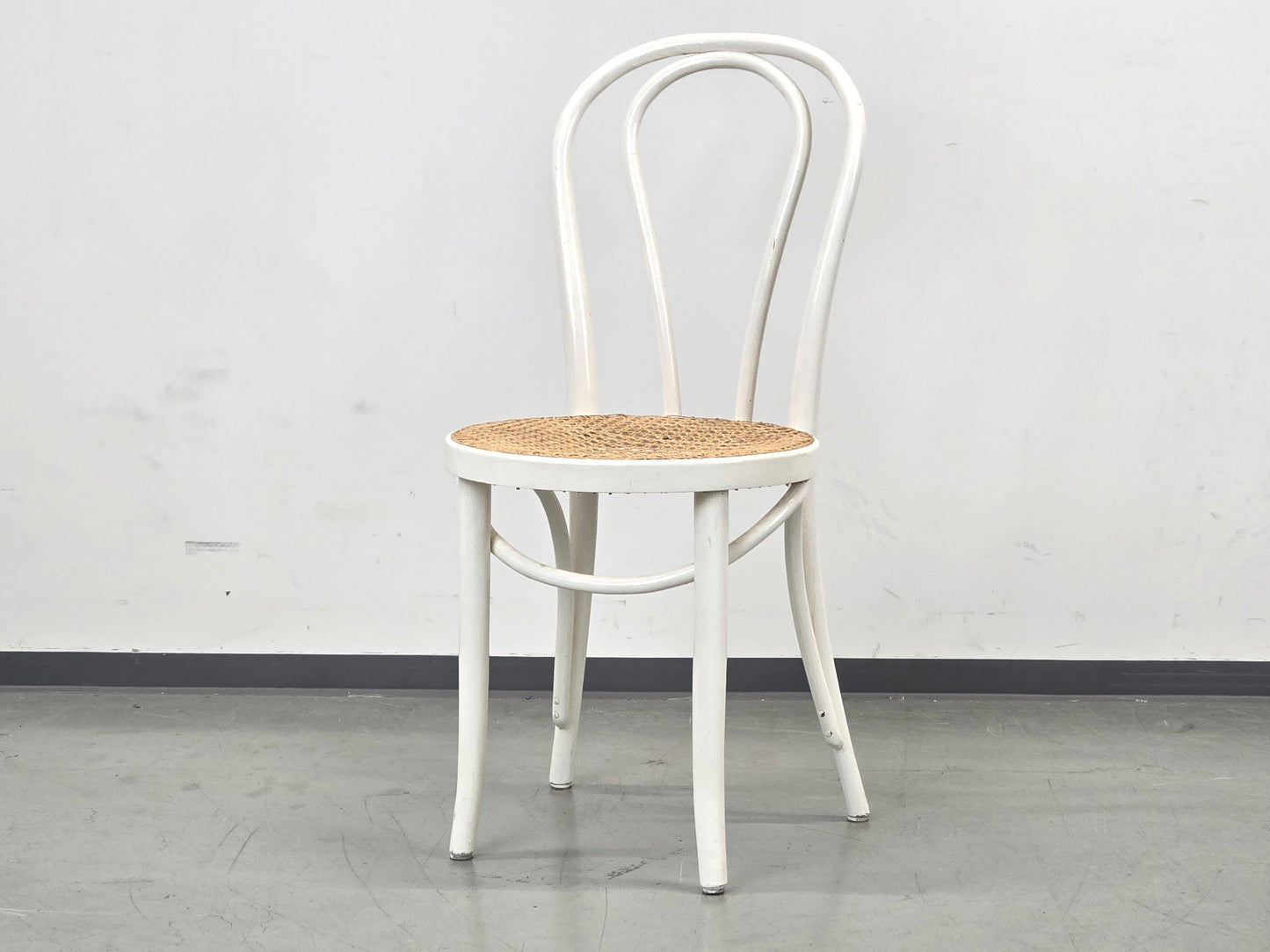 WIENER GEFLECHT Stuhl Bugholz Thonet-Stil weiß vintage retro esszimmer