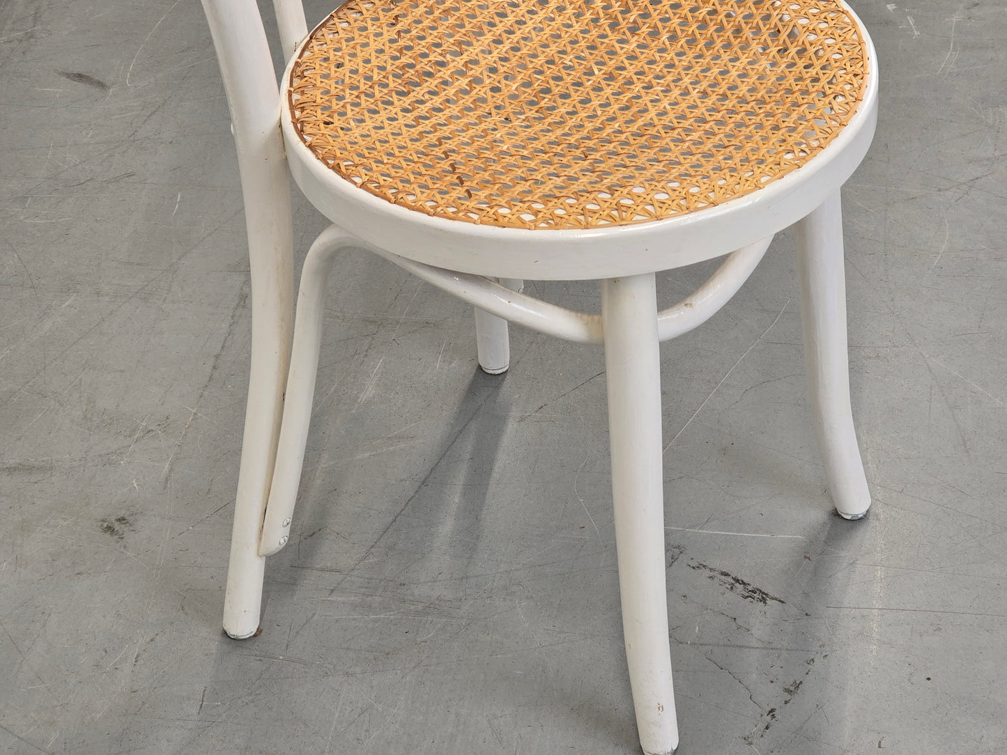 WIENER GEFLECHT Stuhl Bugholz Thonet-Stil weiß vintage retro esszimmer