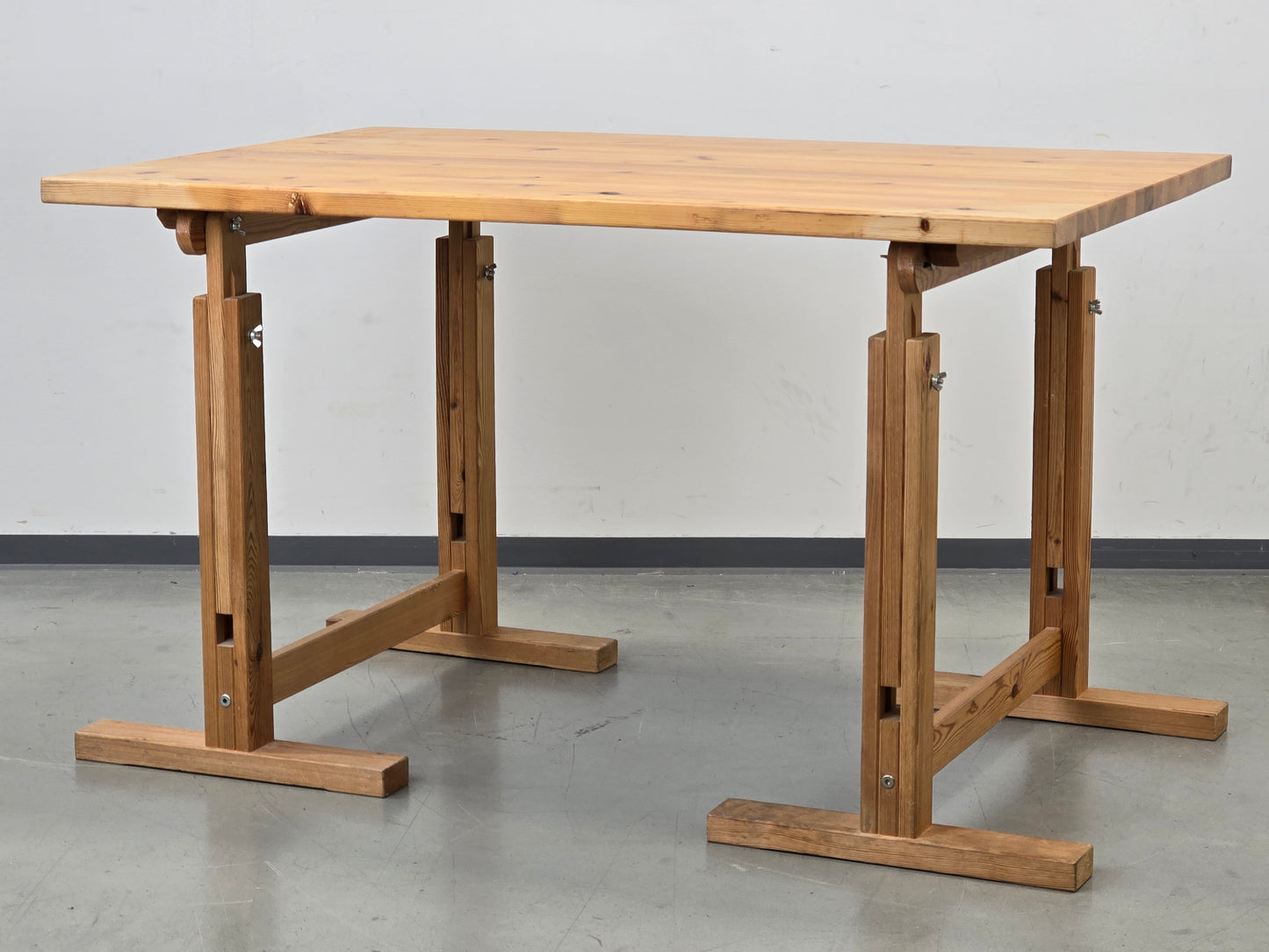 VINTAGE TISCH Esstisch Architektentisch  Kiefer Massiv Höhenverstellbar Schreibtisch