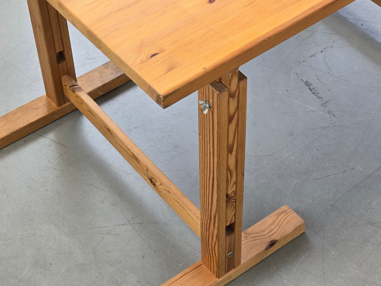 VINTAGE TISCH Esstisch Architektentisch  Kiefer Massiv Höhenverstellbar Schreibtisch