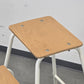 VINTAGE TRITTLEITER HOCKER Klapphocker Küchenhilfe Metall Holz Weiß Leiter
