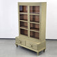 VINTAGE VITRINE BÜCHERSCHRANK Schrank Regal Design 60er 50er Jahre Holz Grün Glasschrank