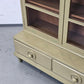 VINTAGE VITRINE BÜCHERSCHRANK Schrank Regal Design 60er 50er Jahre Holz Grün Glasschrank