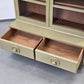 VINTAGE VITRINE BÜCHERSCHRANK Schrank Regal Design 60er 50er Jahre Holz Grün Glasschrank