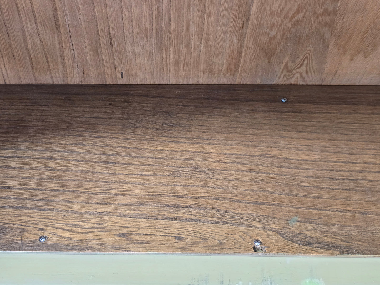 VINTAGE VITRINE BÜCHERSCHRANK Schrank Regal Design 60er 50er Jahre Holz Grün Glasschrank