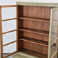 VINTAGE VITRINE BÜCHERSCHRANK Schrank Regal Design 60er 50er Jahre Holz Grün Glasschrank