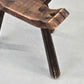 VINTAGE HOCKER Stuhl Dreibeinstuhl Vintage Massivholz Schnitzerei Birka Mid Century