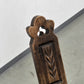 VINTAGE HOCKER Stuhl Dreibeinstuhl Vintage Massivholz Schnitzerei Birka Mid Century