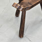 VINTAGE HOCKER Stuhl Dreibeinstuhl Vintage Massivholz Schnitzerei Birka Mid Century