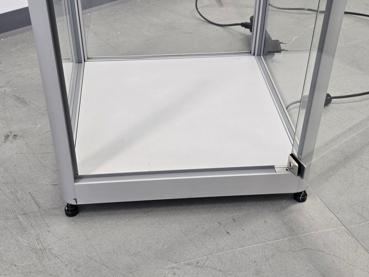 GLASVITRINE BELEUCHTET Vitrine Glas Alu Sammlervitrine Design Display Schloss