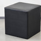 LEDER HOCKER Würfel Vintage Mid Century Design Sitzwürfel Schwarz