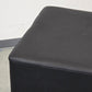 LEDER HOCKER Würfel Vintage Mid Century Design Sitzwürfel Schwarz