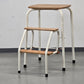 VINTAGE TRITTLEITER HOCKER Klapphocker Küchenhilfe Metall Holz Weiß Leiter