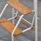 VINTAGE TRITTLEITER HOCKER Klapphocker Küchenhilfe Metall Holz Weiß Leiter
