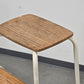 VINTAGE TRITTLEITER HOCKER Klapphocker Küchenhilfe Metall Holz Weiß Leiter