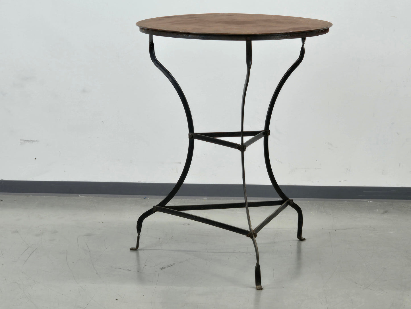 FRANZÖSISCHER BISTROTISCH Vintage Eisen Outdoor Garten Balkon Beistelltisch Guéridon Rustikal 30er