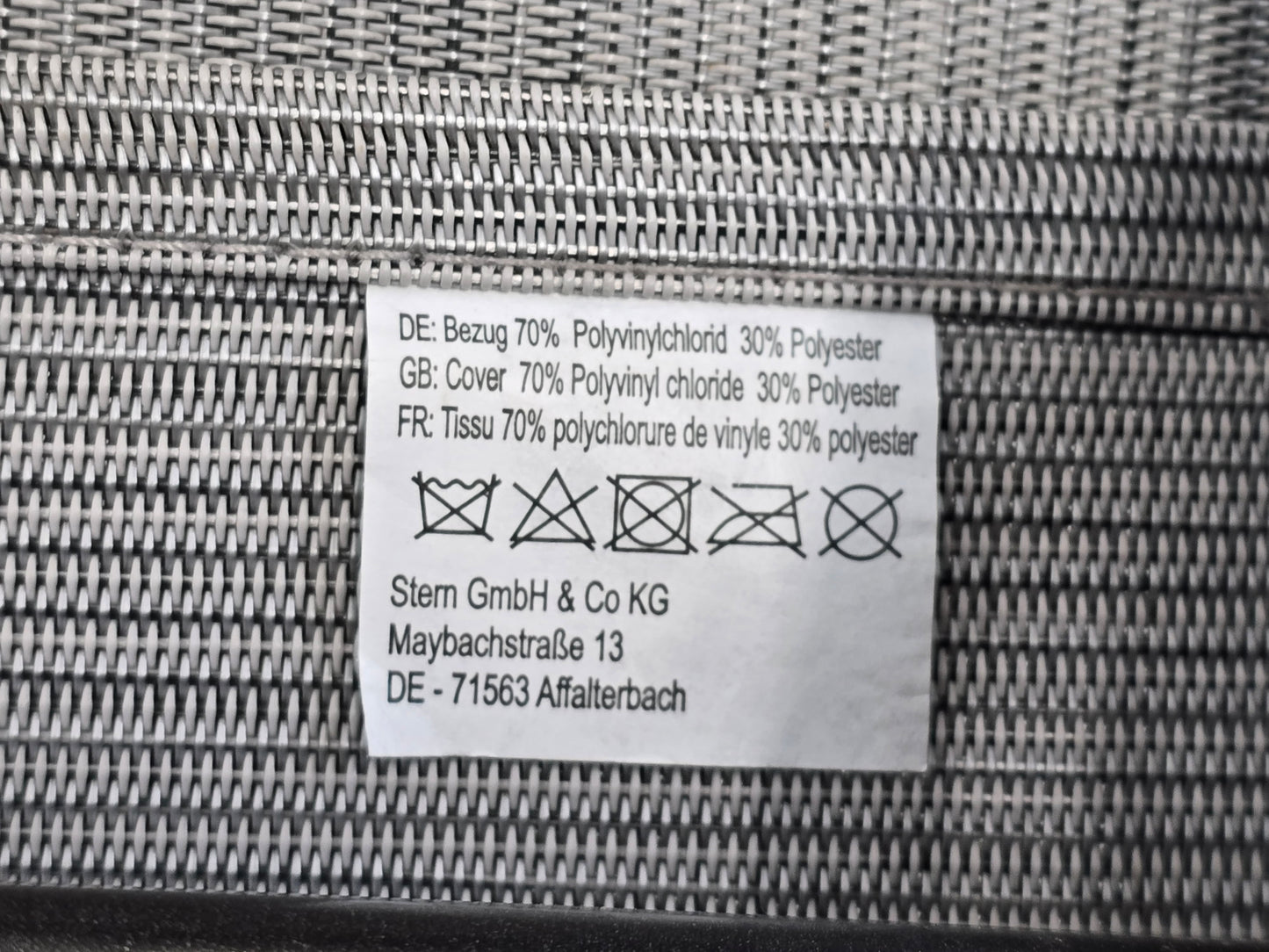 STERN OUTDOOR Klappstuhl Gartenstuhl Cardiff Anthrazit Textilen Design