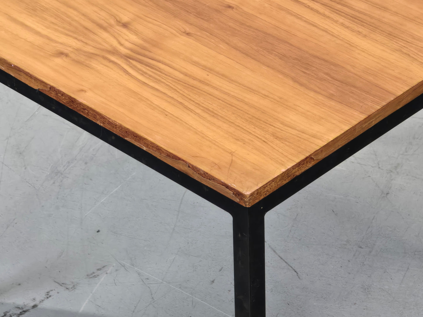 DESIGN BEISTELLTISCH Vintage 60er Jahre Industrie Loft Holz Metall Quadratisch