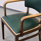 VINTAGE ARMLEHNSTUHL Mid Century Stuhl Grün Eiche Retro Schreibtischstuhl