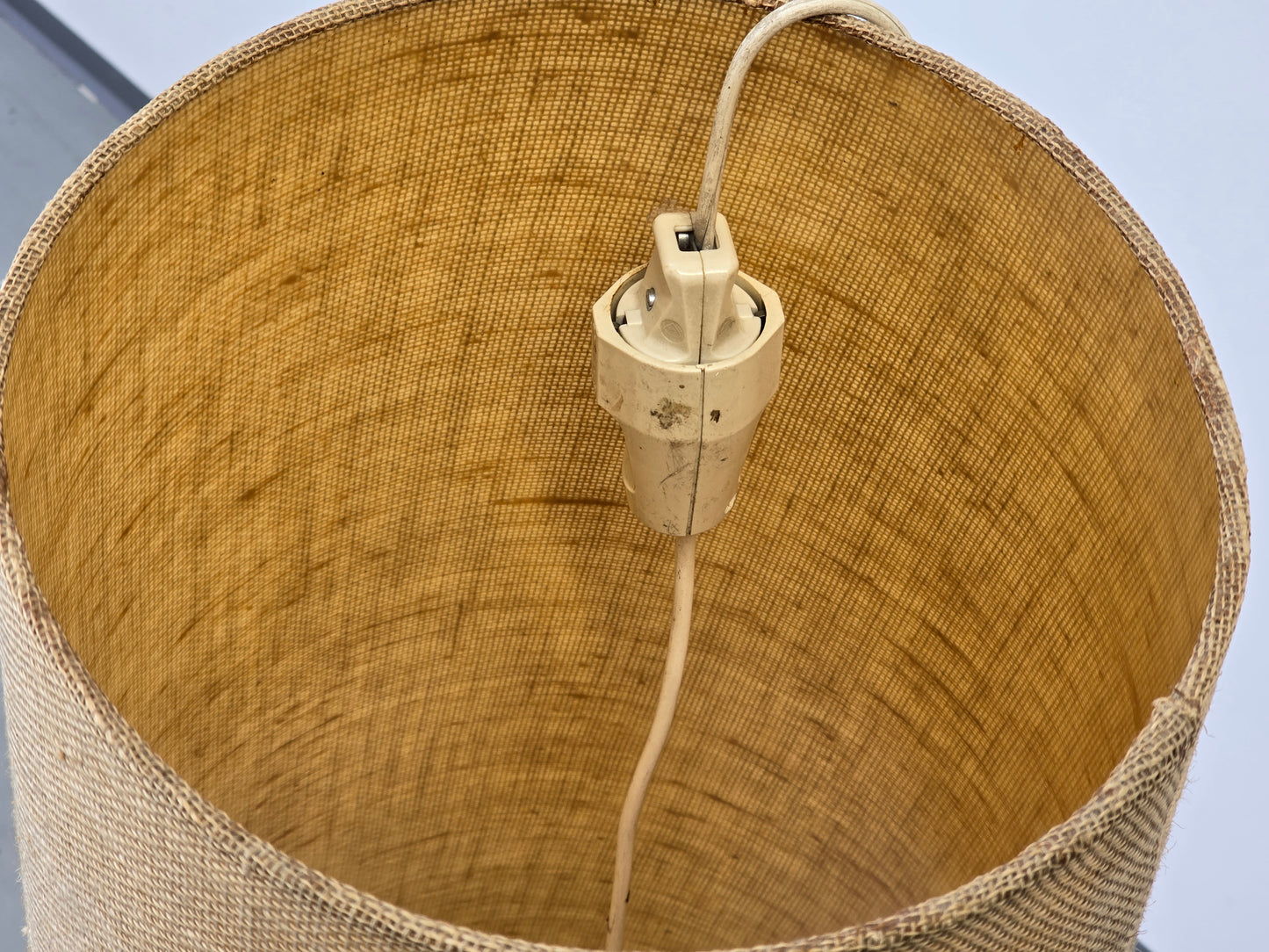 VINTAGE STEHLAMPE Mid Century Keramik Fat Lava Brutalist 60er Jute Boho XL