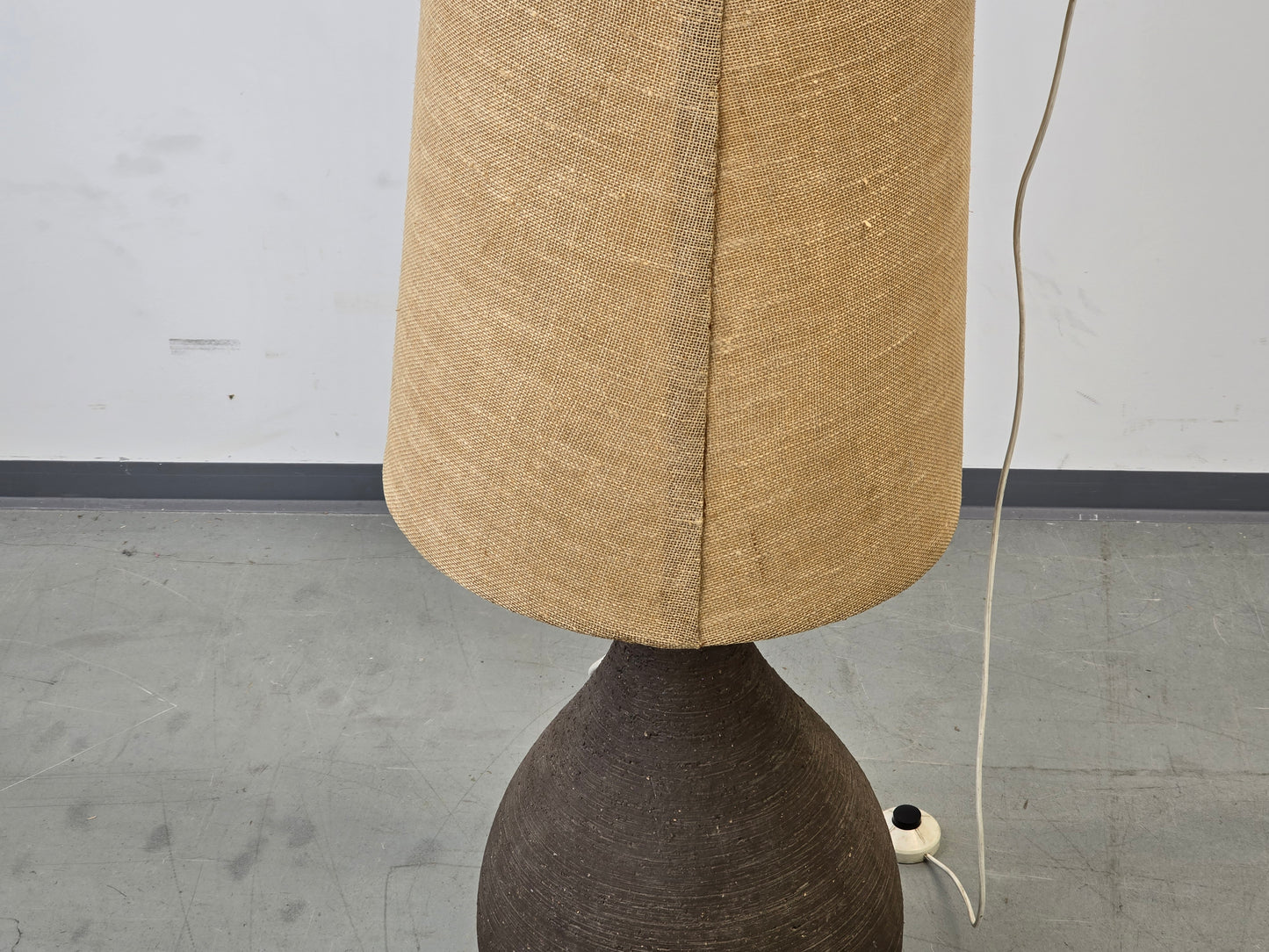 VINTAGE STEHLAMPE Mid Century Keramik Fat Lava Brutalist 60er Jute Boho XL