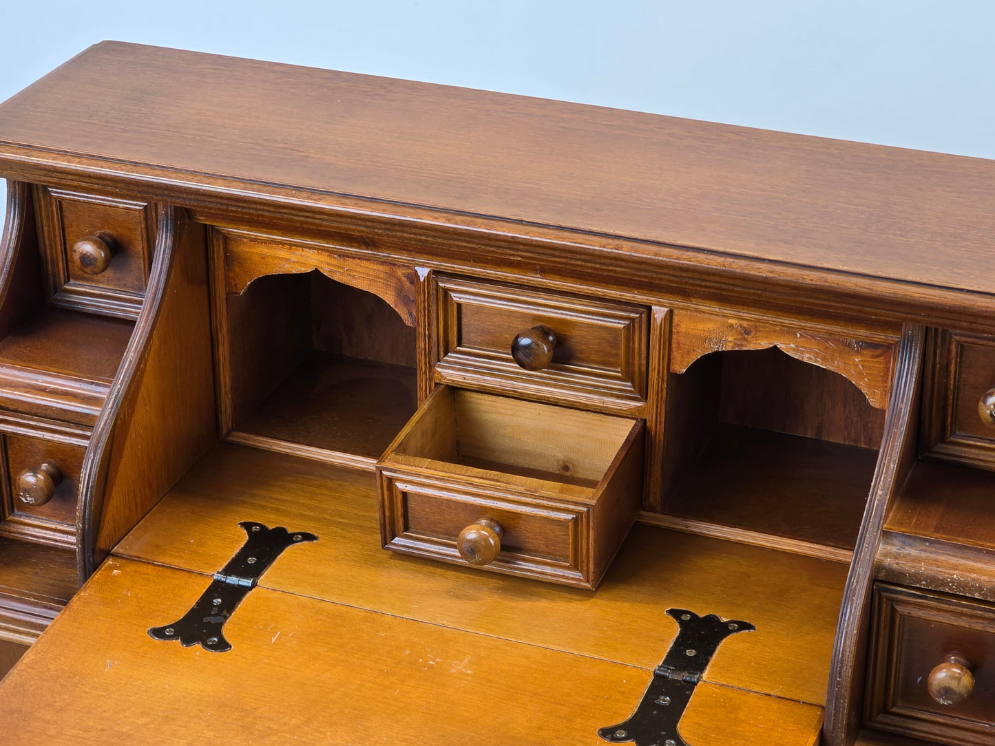 VINTAGE SEKRETÄR Schreibschrank Kommode Intarsien Antik-Stil Massivholz 60er