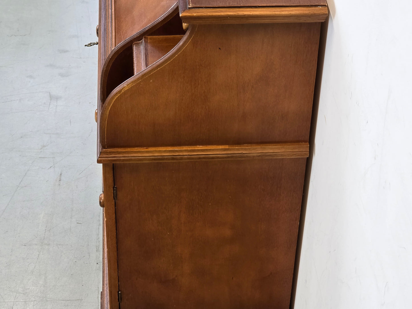 VINTAGE SEKRETÄR Schreibschrank Kommode Intarsien Antik-Stil Massivholz 60er