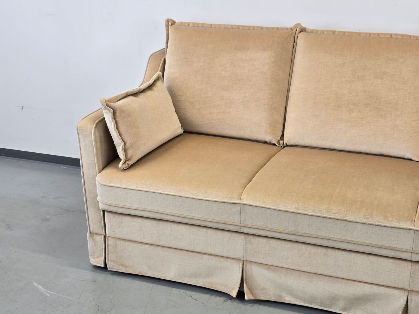 VINTAGE SCHLAFSOFA Samt Beige Daybed 60er 70er Design Sofa Retro Couch