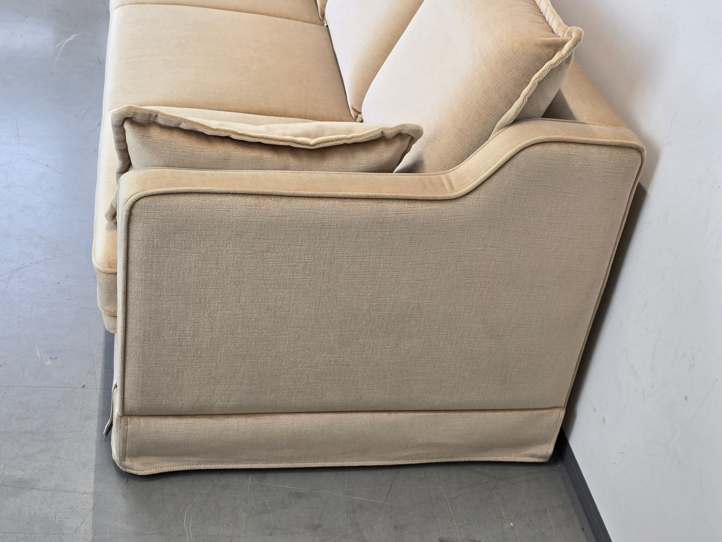 VINTAGE SCHLAFSOFA Samt Beige Daybed 60er 70er Design Sofa Retro Couch