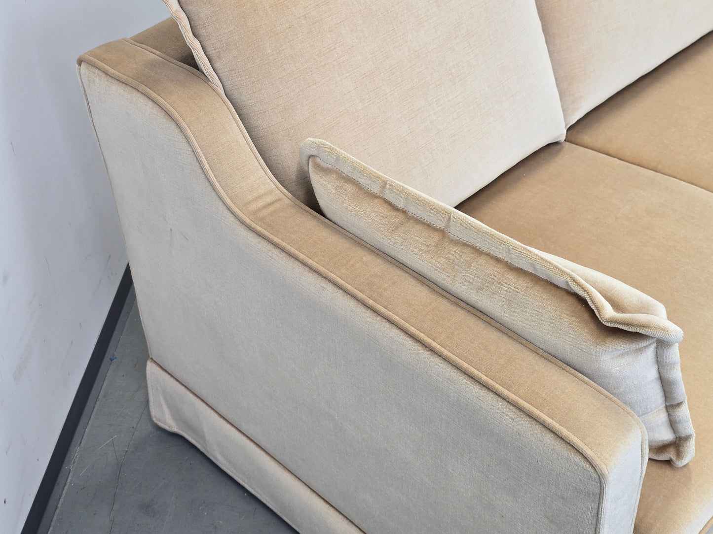 VINTAGE SCHLAFSOFA Samt Beige Daybed 60er 70er Design Sofa Retro Couch