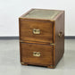 CAMPAIGN CHEST Aktenschrank Leder Messing Sideboard Kommode Vintage Holz