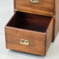 CAMPAIGN CHEST Aktenschrank Leder Messing Sideboard Kommode Vintage Holz