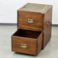 CAMPAIGN CHEST Aktenschrank Leder Messing Sideboard Kommode Vintage Holz