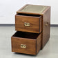 CAMPAIGN CHEST Aktenschrank Leder Messing Sideboard Kommode Vintage Holz