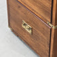 CAMPAIGN CHEST Aktenschrank Leder Messing Sideboard Kommode Vintage Holz
