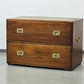 CAMPAIGN CHEST Sideboard Kommode Leder Messing Englisch Vintage Breit