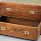 CAMPAIGN CHEST Sideboard Kommode Leder Messing Englisch Vintage Breit