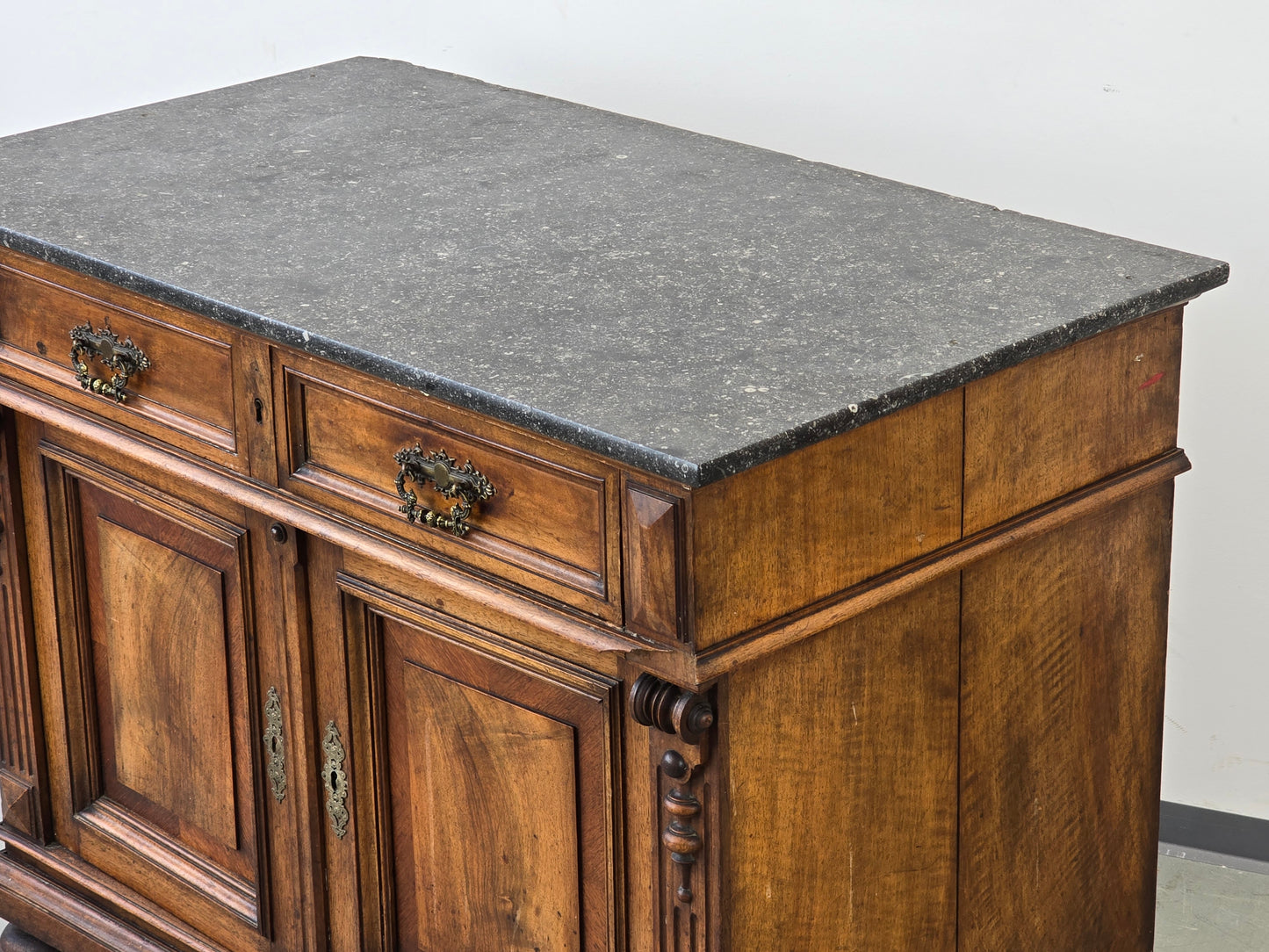 GRÜNDERZEIT KOMMODE Anrichte Nussbaum Marmorplatte Antik Buffet Vintage