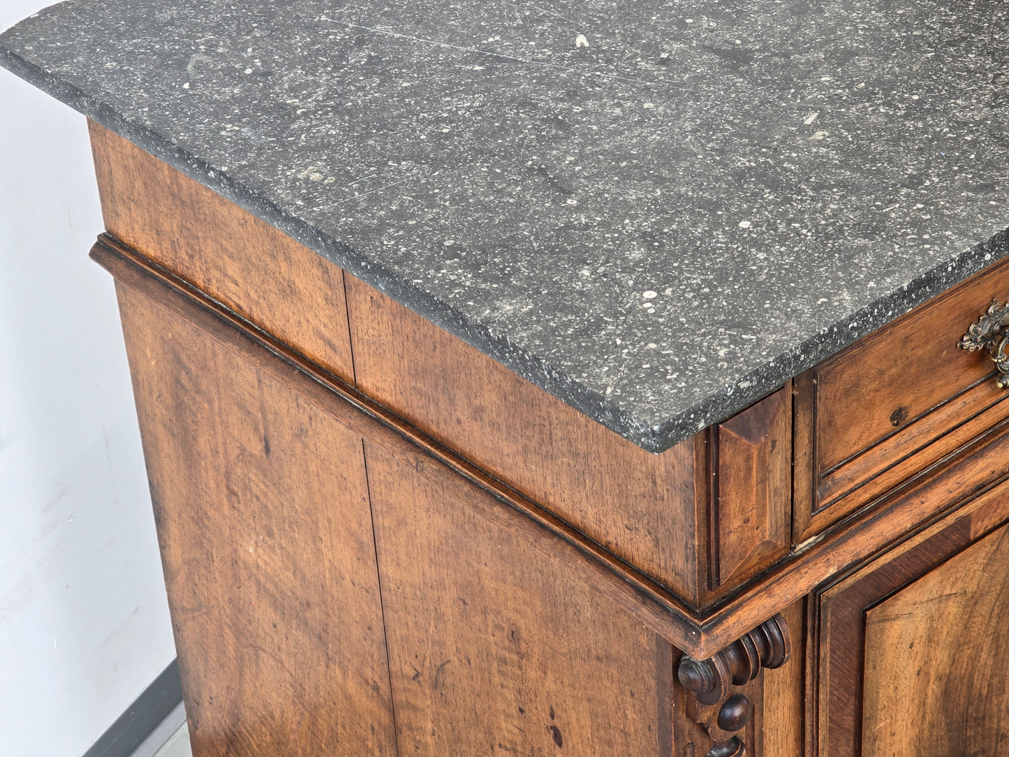 GRÜNDERZEIT KOMMODE Anrichte Nussbaum Marmorplatte Antik Buffet Vintage