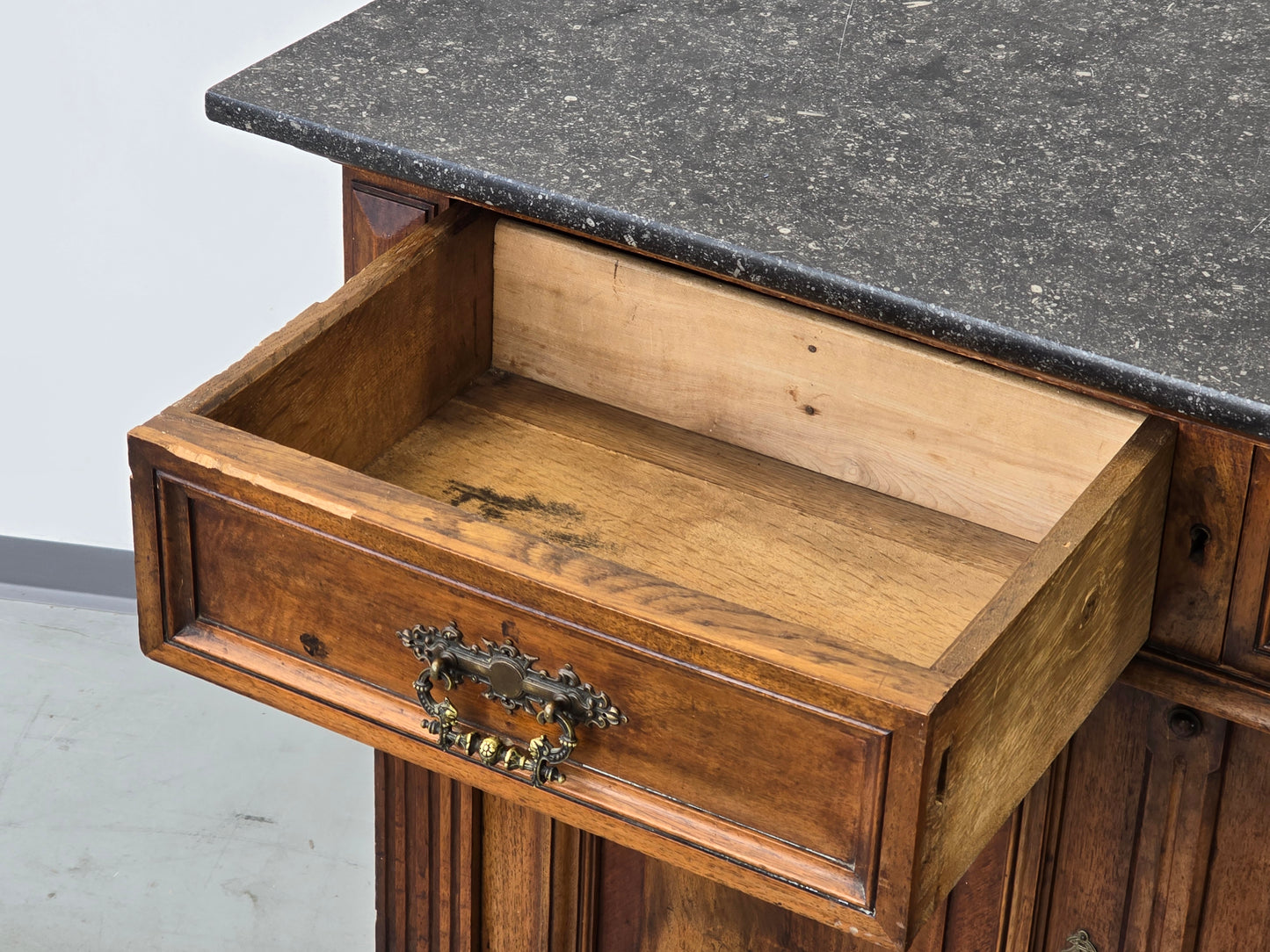 GRÜNDERZEIT KOMMODE Anrichte Nussbaum Marmorplatte Antik Buffet Vintage