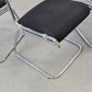 VINTAGE STUHL Freischwinger Chrom Schwarz Stoppino Stil Stapelbar 70er