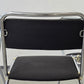 VINTAGE STUHL Freischwinger Chrom Schwarz Stoppino Stil Stapelbar 70er