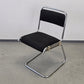 VINTAGE STUHL Freischwinger Chrom Schwarz Stoppino Stil Stapelbar 70er
