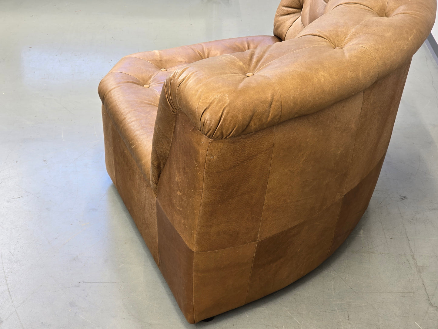 VINTAGE SESSEL Leder Braun Modul Sofa Eckelement 70er Design Lounge Sessel