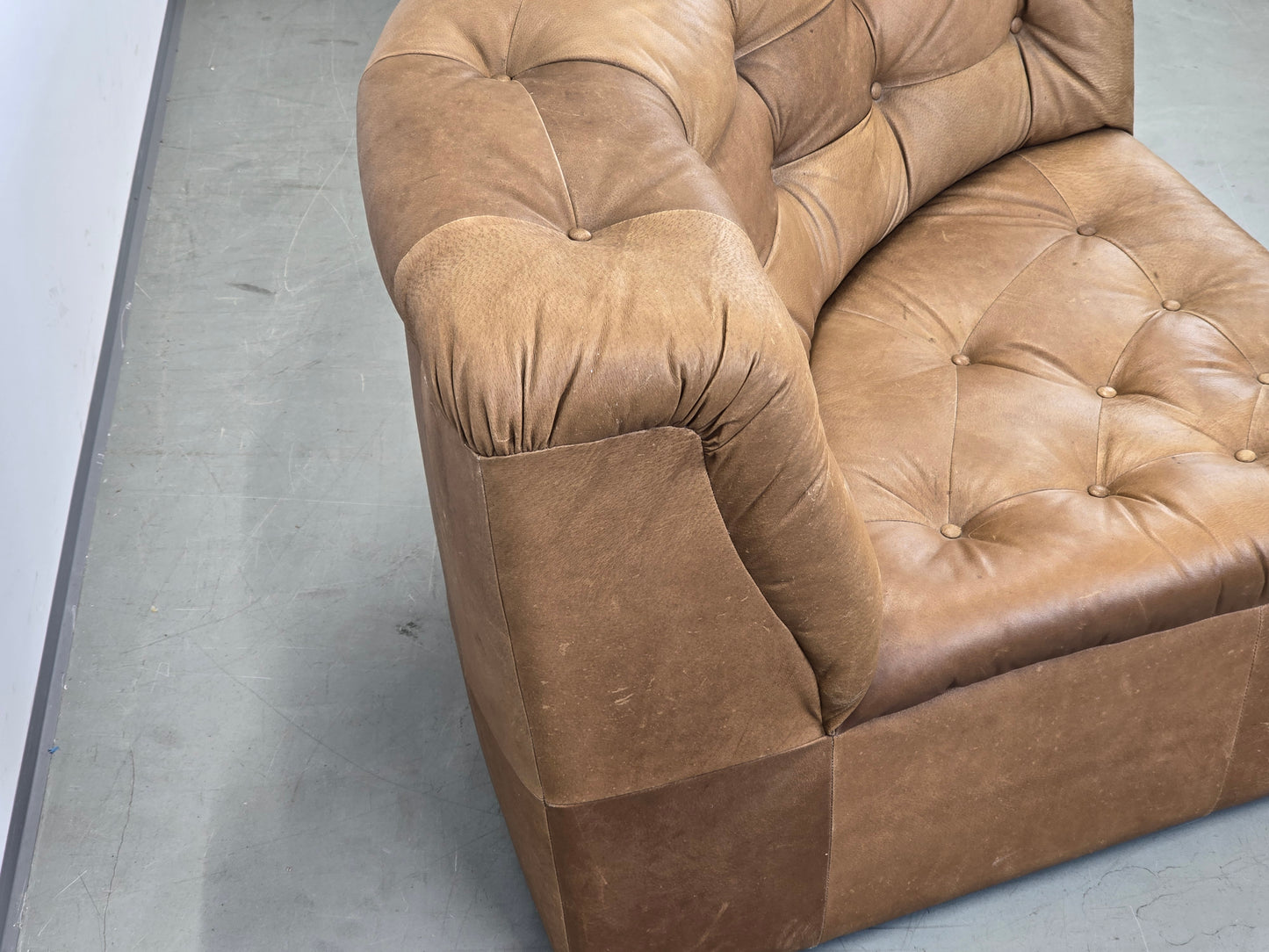 VINTAGE SESSEL Leder Braun Modul Sofa Eckelement 70er Design Lounge Sessel